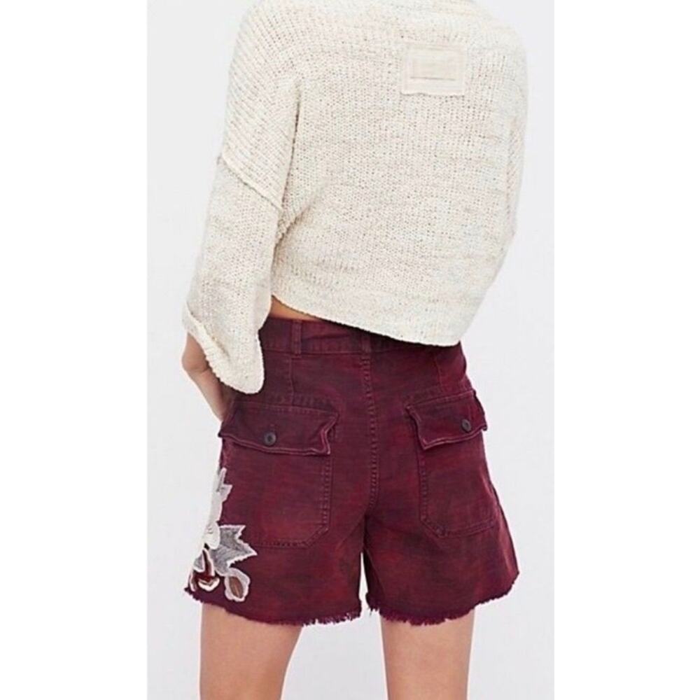 Free People Scout Embroidered Camo Shorts 4 - Picture 2 of 2